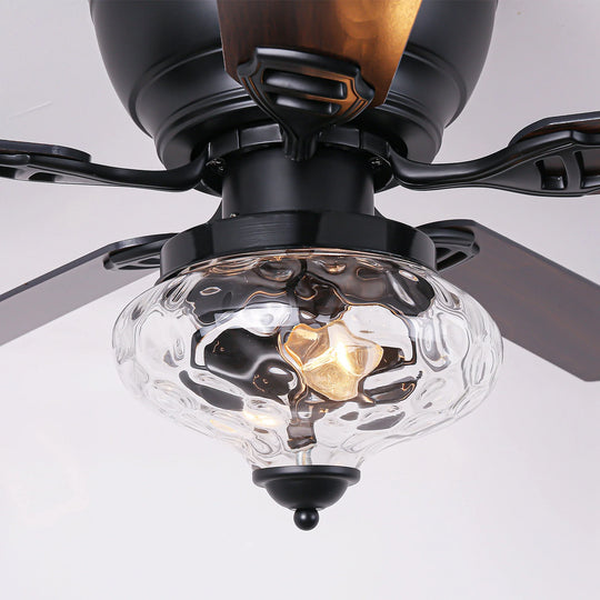 52" Modern Matte Black Reversible Flush Mount Ceiling Fan with Light and Remote - 52 In. D X 52 In. W X 14 In. H