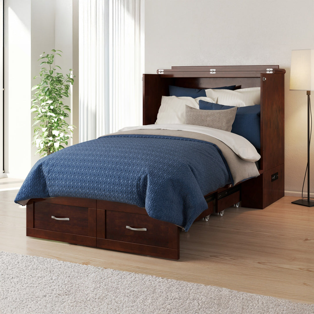 Hamilton Murphy Bed Chest with Mattress and Storage Drawer