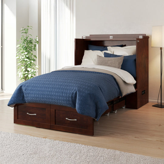 Hamilton Murphy Bed Chest with Mattress and Storage Drawer