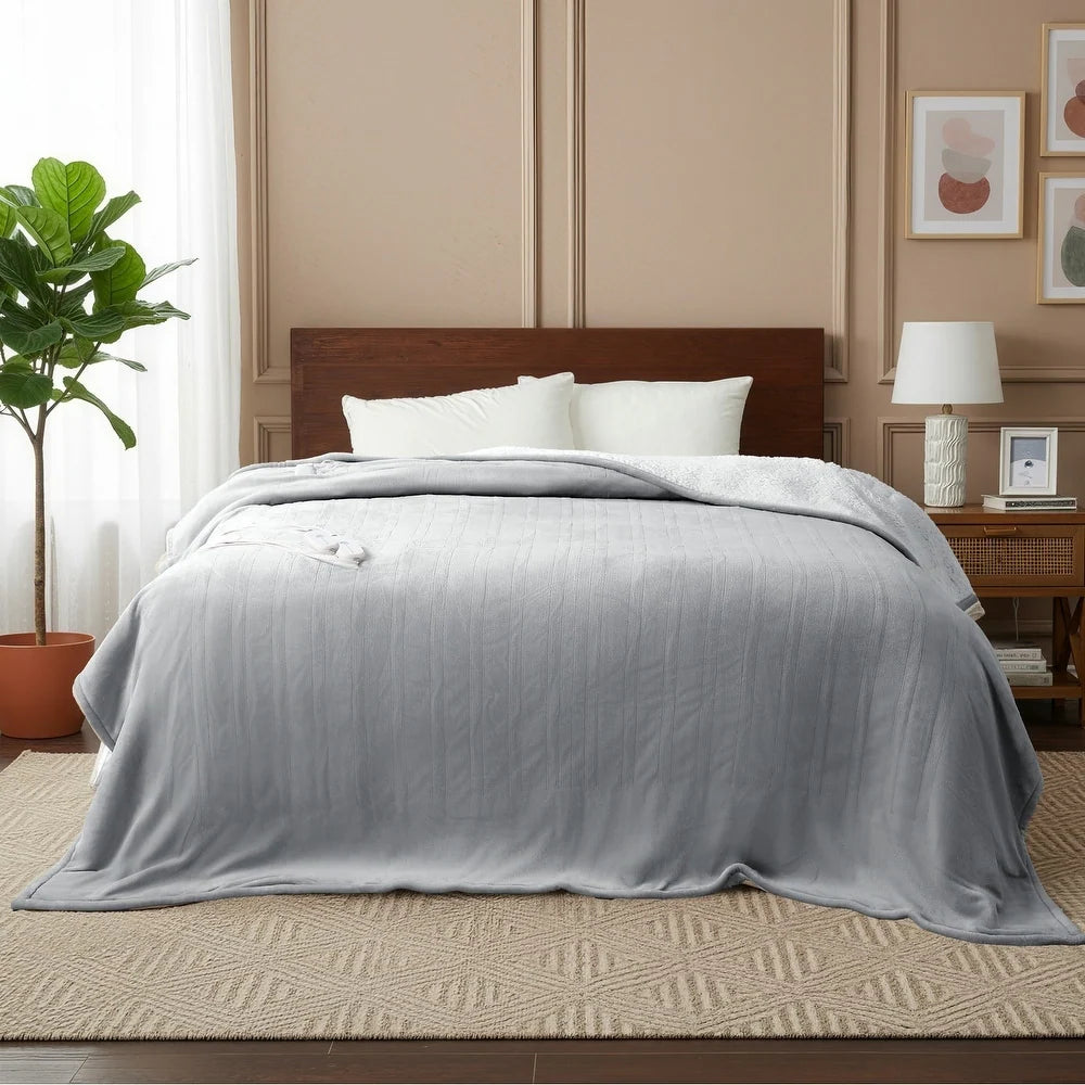 Flannel Electric Heated Blanket with Controller
