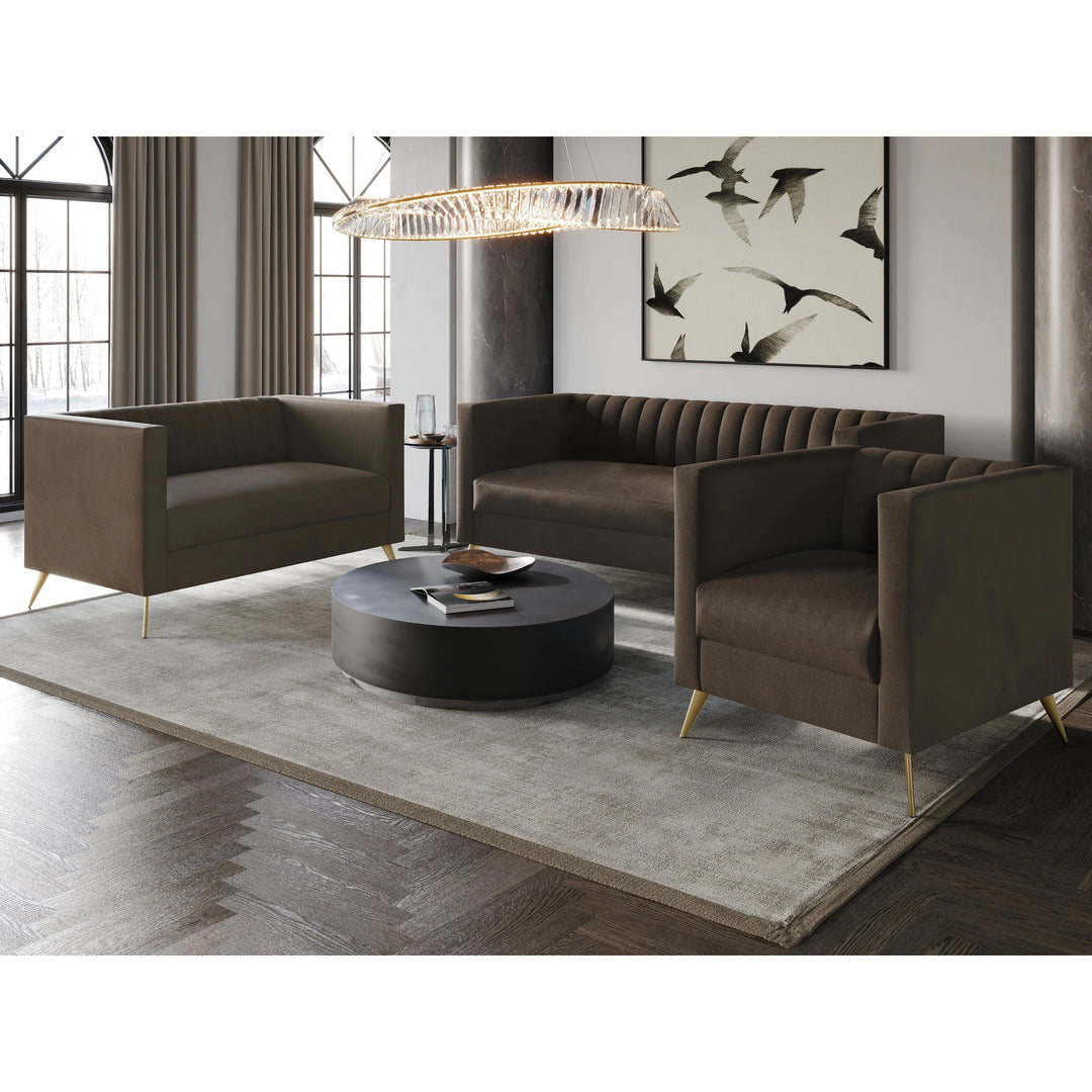 Clayfell Weiss Velvet Square Arm Chair/ Loveseat/ Sofa