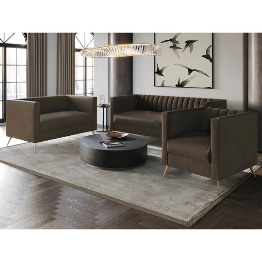 Clayfell Weiss Velvet Square Arm Chair/ Loveseat/ Sofa
