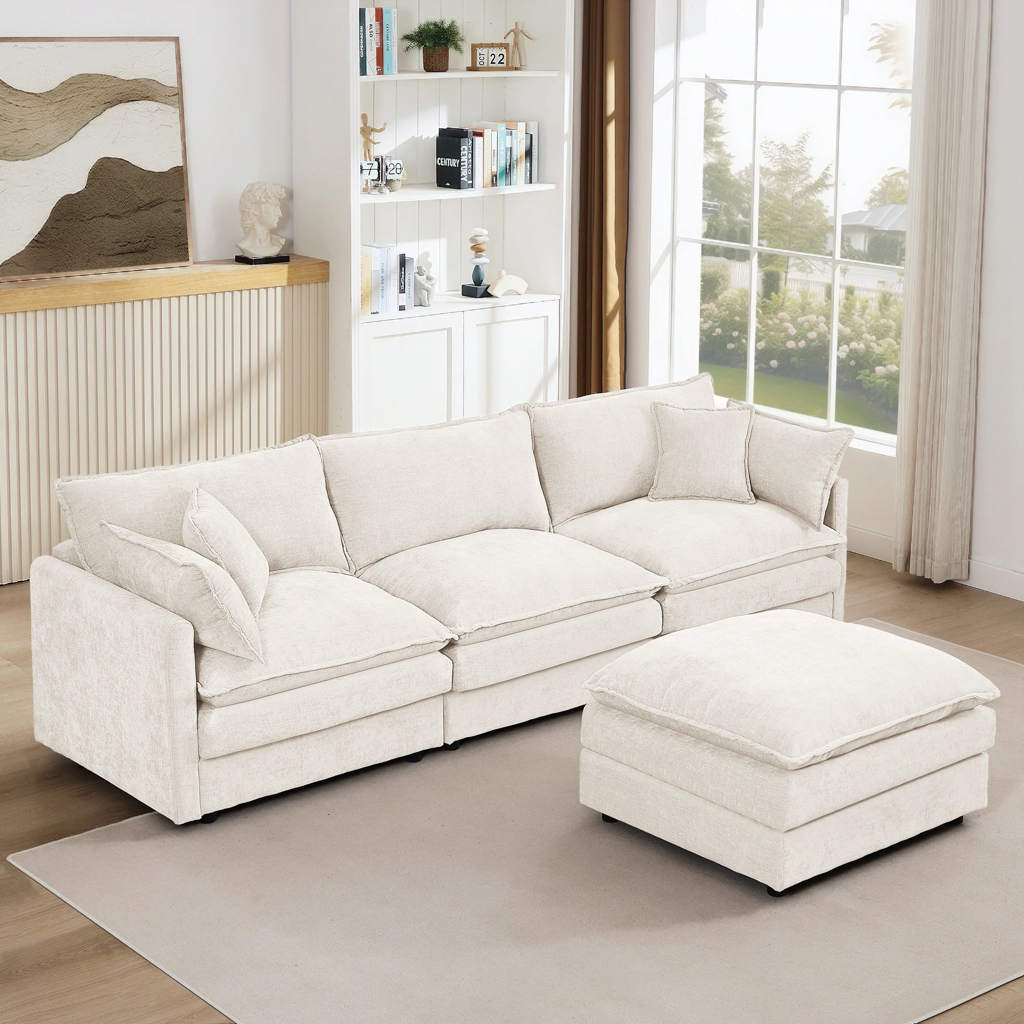 Modular Sectional Sofa, 102 Inch L Shaped Couch Set for Living Room