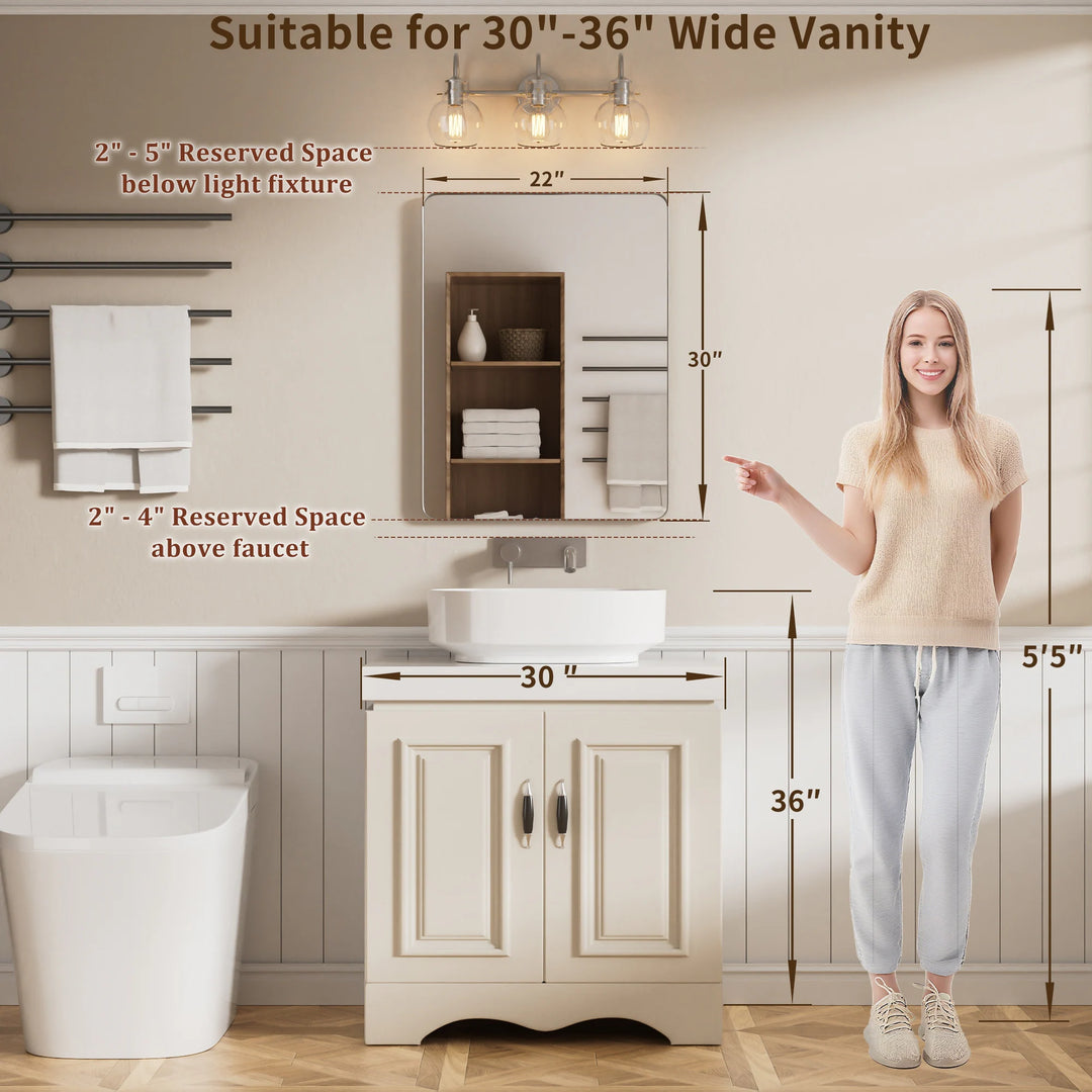 Modern Rounded Rectangle Metal Frame Wall Mirror