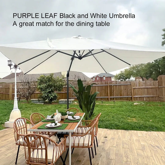 9 Ft Square 360 Degree Rotation Patio Cantilever Umbrella