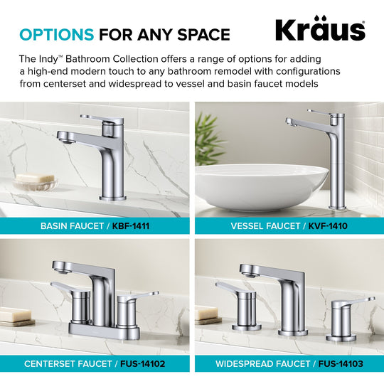 Indy Single Handle Vessel Bathroom Faucet with Pop up Drain