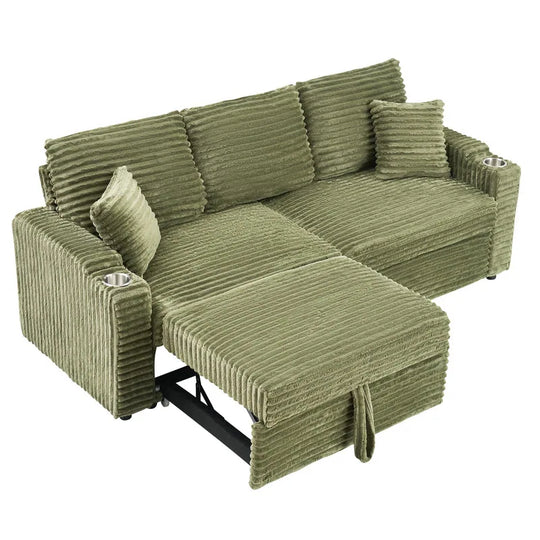 80" Cordylona Sofa, Cup Holder, Ottoman Storage