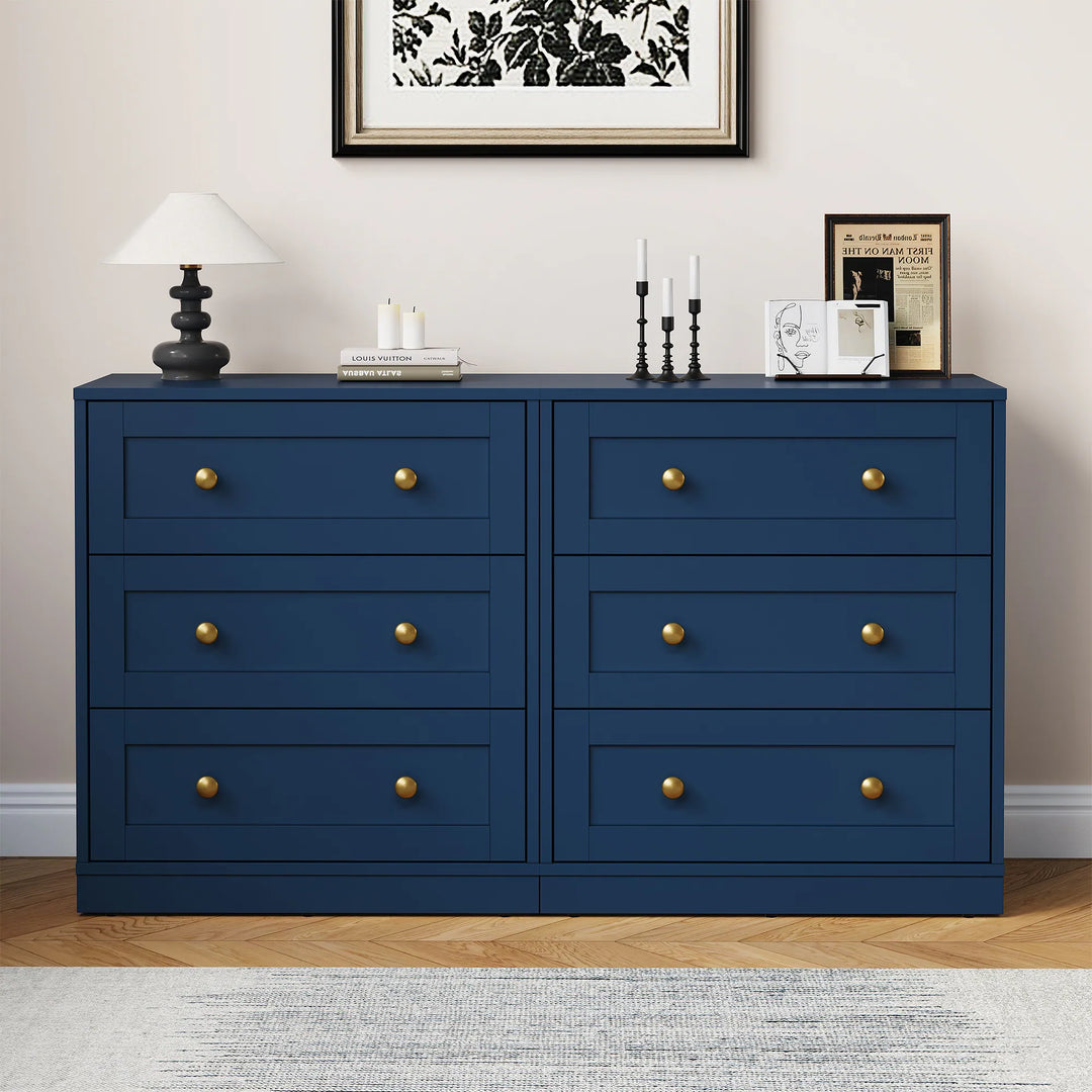 Set of 2 Modern Nightstands with 3 Drawers