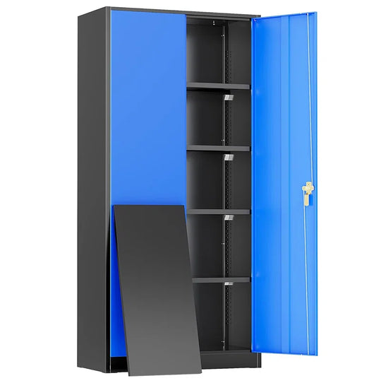 Metal Garage Storage Cabinets ( 72'' H X 36'' W X 18'' D ) with 4 Adjustable Shelves and Lockable Doors