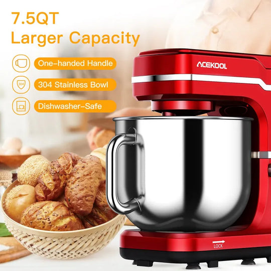 7.5 Quarts 10 Speed Tilt Head Kitchen Stand Mixer