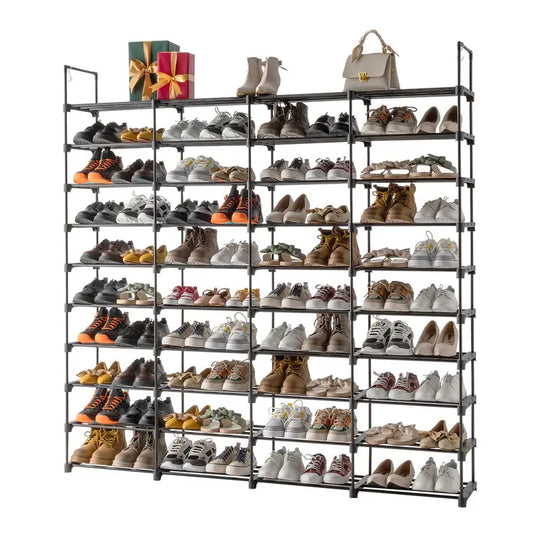 10-Tier Shoe Rack-Tiered Storage for Sneakers, Heels, Flats, Accessories, and More-Space Saving Organization