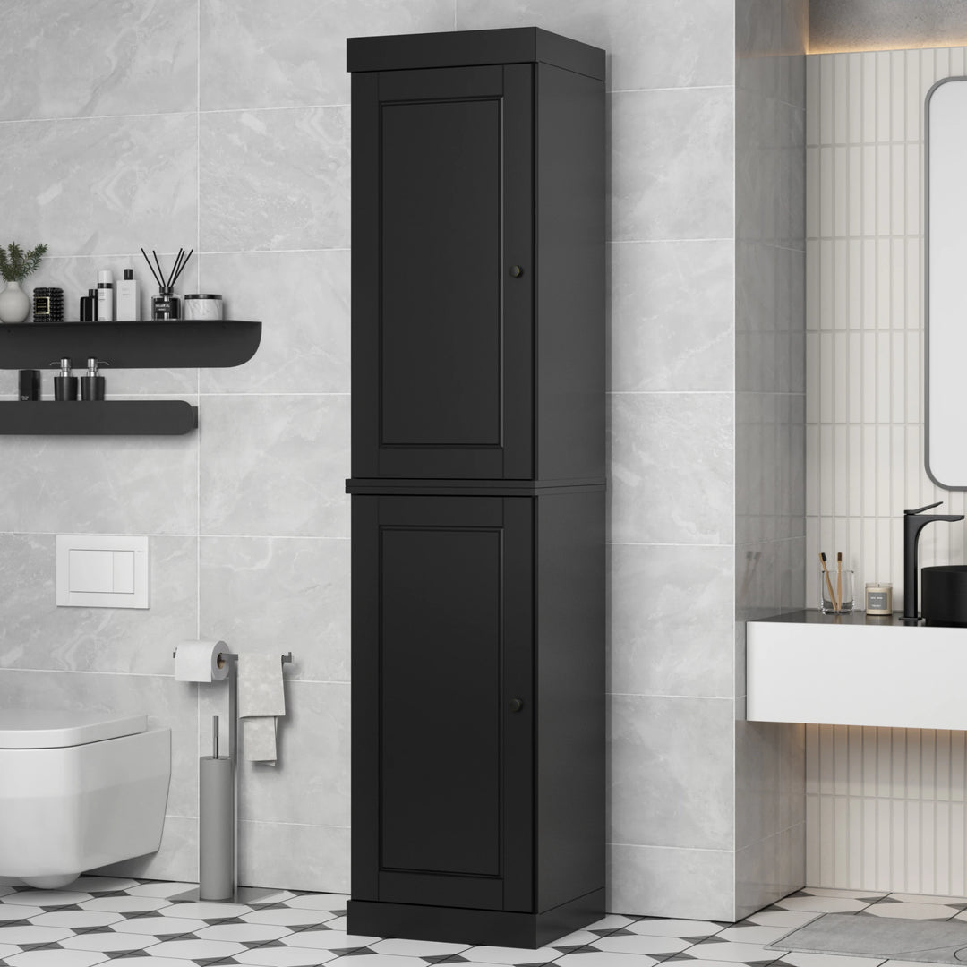 100% Solid Wood Bathroom Storage Cabinet, Adjustable Shelves, 16.5" Wide, 35.75" Tall