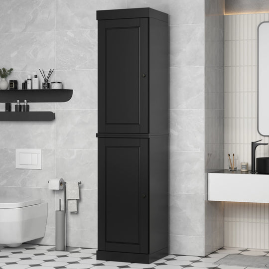 100% Solid Wood Bathroom Storage Cabinet, Adjustable Shelves, 16.5" Wide, 35.75" Tall