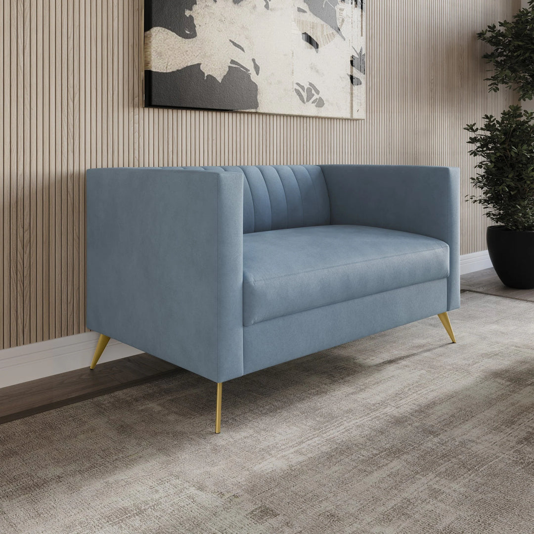 Clayfell Weiss Velvet Square Arm Chair/ Loveseat/ Sofa