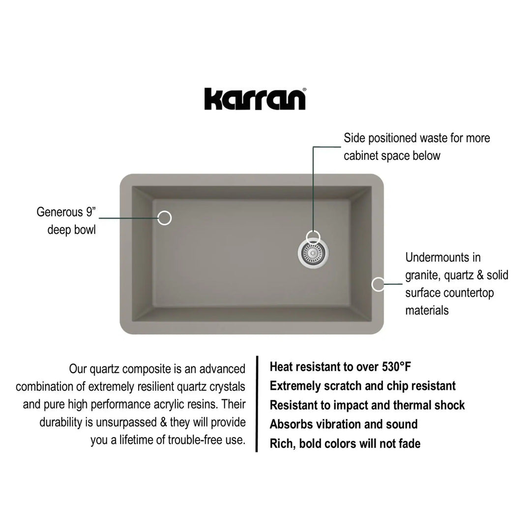 Undermount Quartz Single-Bowl Kitchen Sink