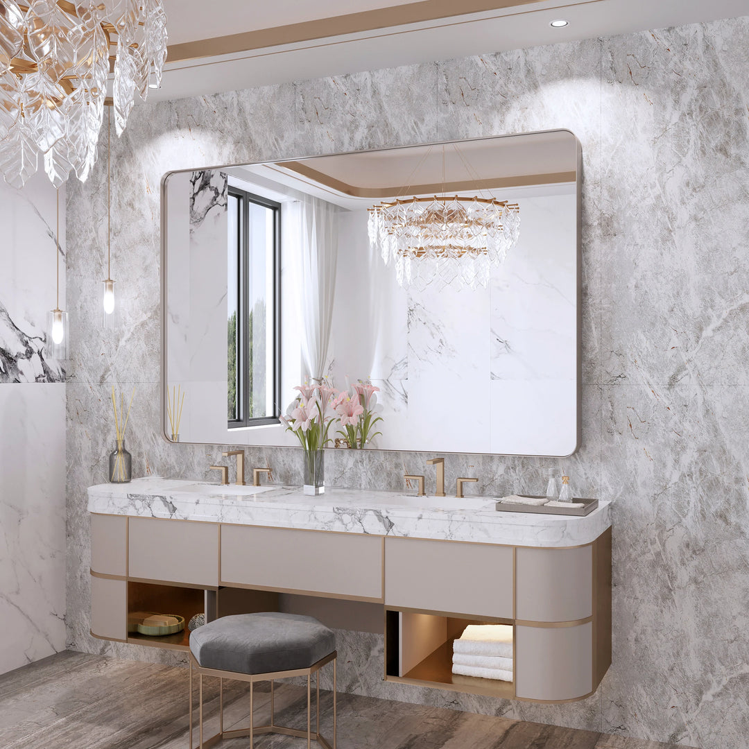 Quivaraview Rectangular Aluminum Framed Bathroom Vanity Mirror