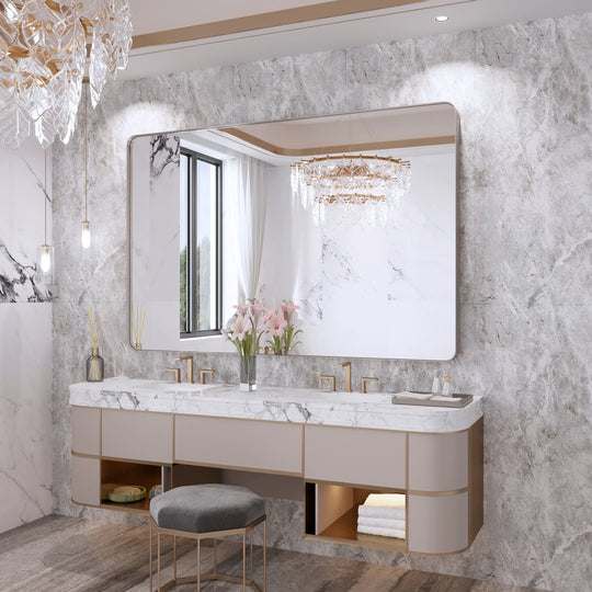 Quivaraview Rectangular Aluminum Framed Bathroom Vanity Mirror