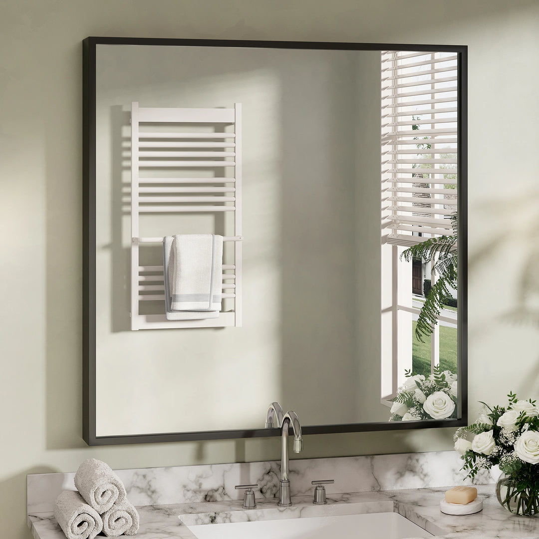 Modern Metal Framed French Cleat Mounted Wall Bathroom Vanity Mirror