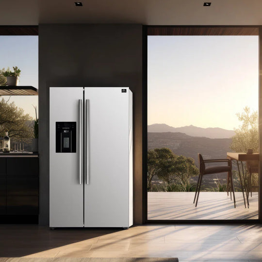 Salerno 36-Inch Side-By-Side 20 Cu.Ft Refrigerator with External Ice & Water Dispenser