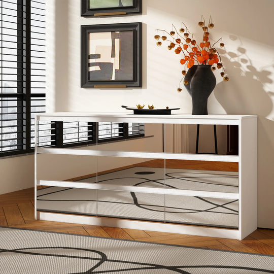 63"W 9 Drawer Dresser Accent Dresser for Living Room Bedroom Chest