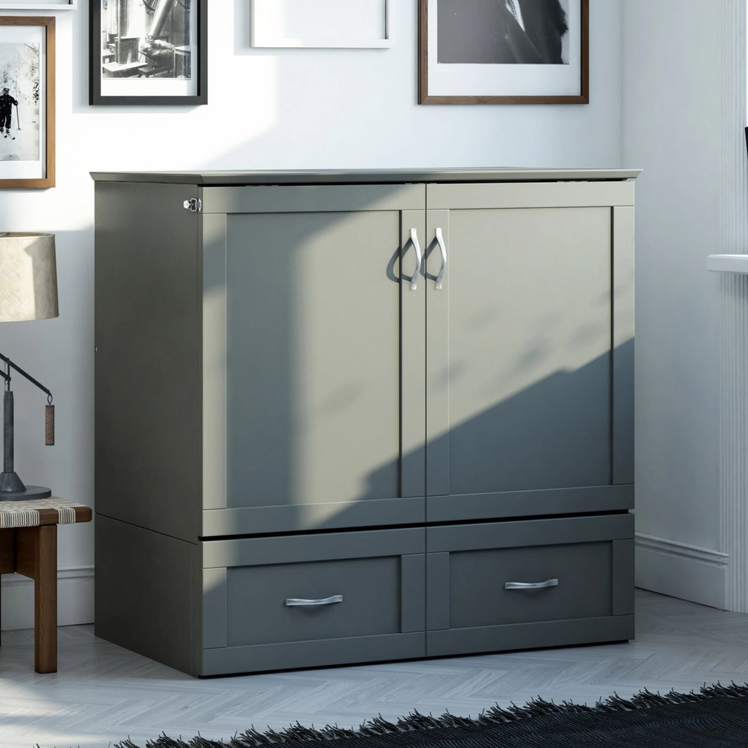 Hamilton Murphy Bed Chest with Mattress and Storage Drawer