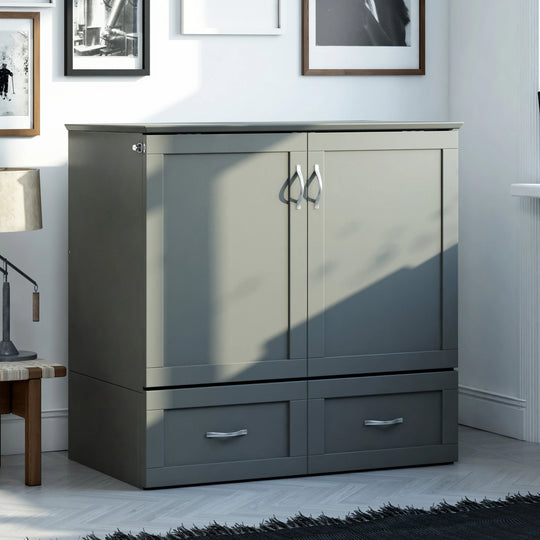 Hamilton Murphy Bed Chest with Mattress and Storage Drawer