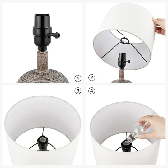Farmhouse Table Lamp Set with LED Bulbs (Set of 2) - W10.5 X H18.5 Inch