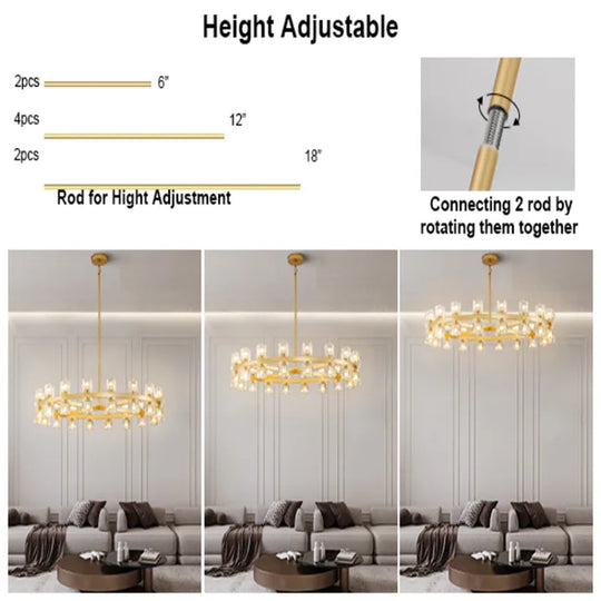 Wagon Wheel Chandelier with Crystal Shade