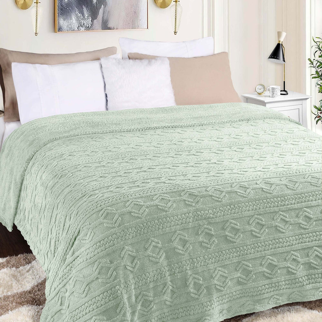Arctic Boho Jacquard Plush Fluffy Fleece Blanket