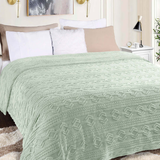 Arctic Boho Jacquard Plush Fluffy Fleece Blanket