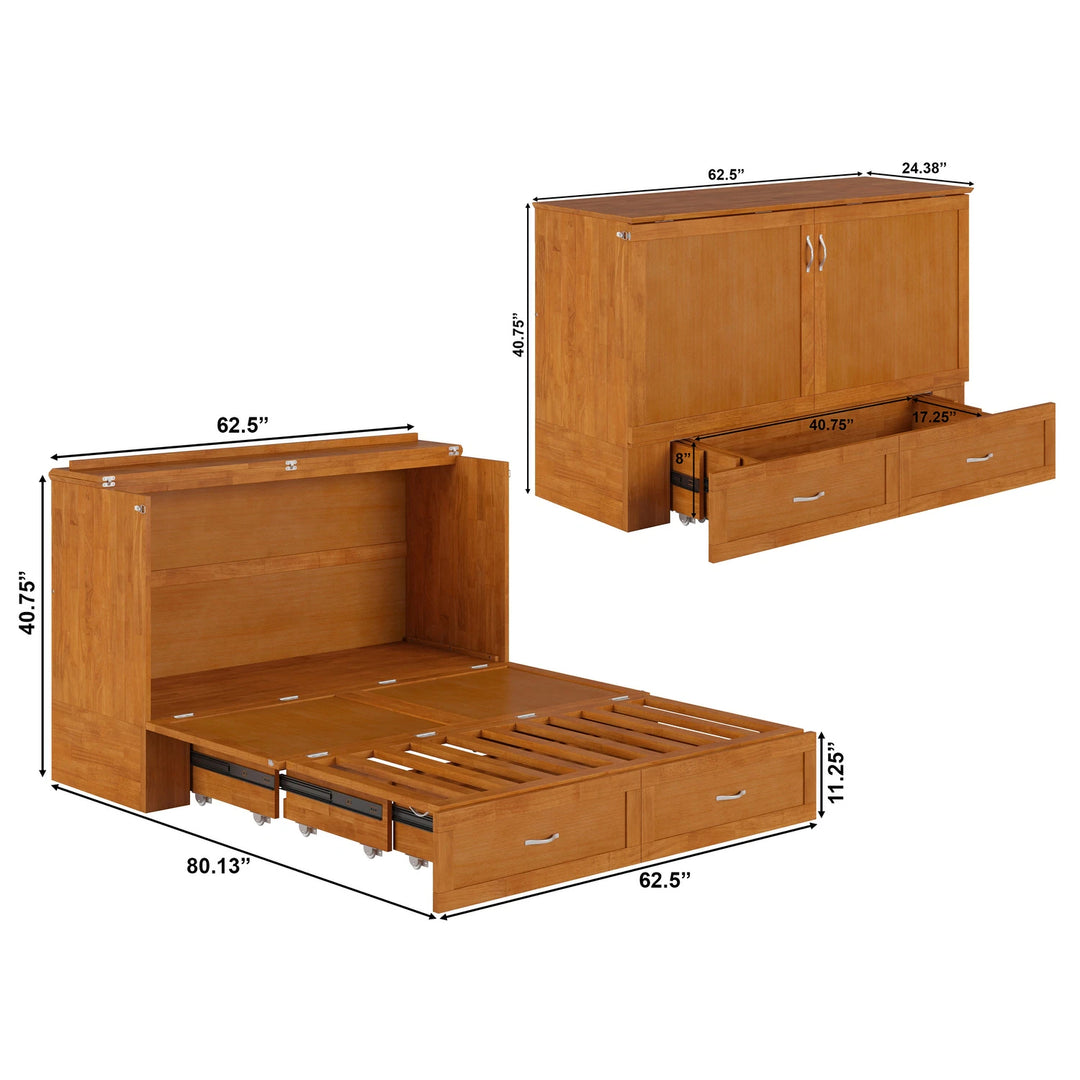 Hamilton Murphy Bed Chest with Mattress and Storage Drawer