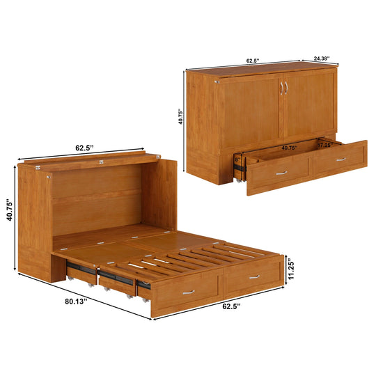 Hamilton Murphy Bed Chest with Mattress and Storage Drawer