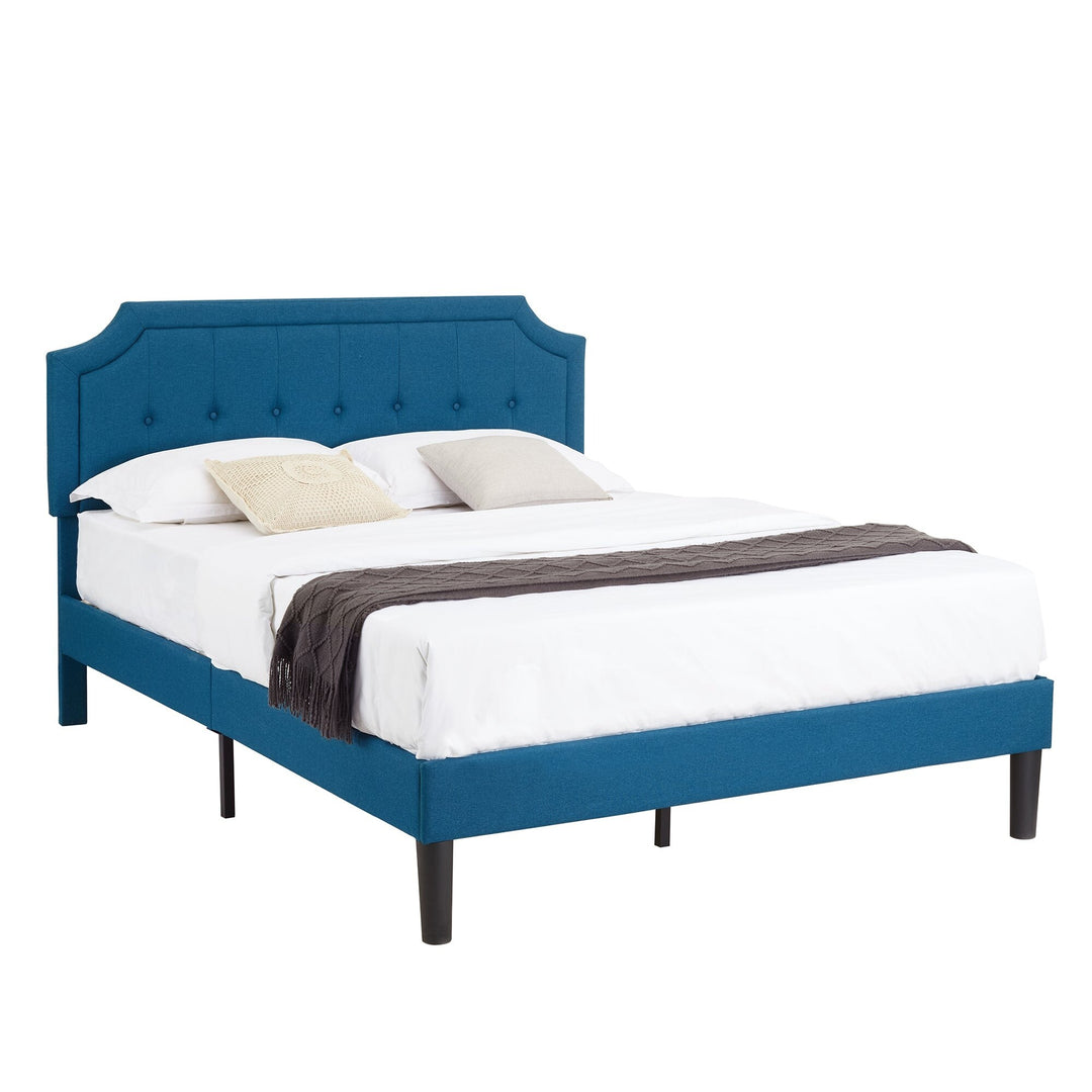 Javlergo Modern Upholstered Bed Frame with Height Adjustable Headboard Heavy-Duty Frame No Box Spring Needed