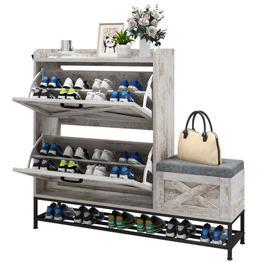 Shoe Storage Cabinet with Drawers Entryway Shoe Storage