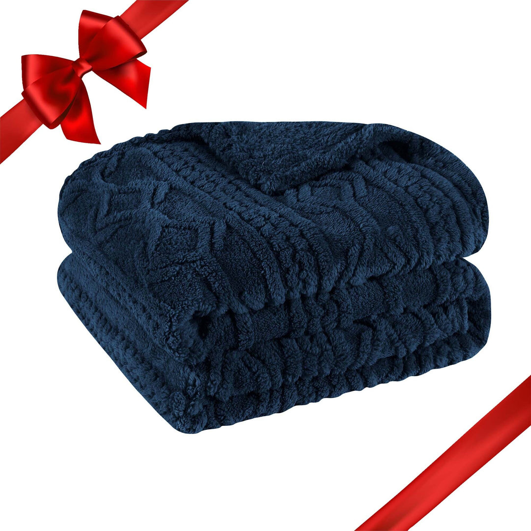 Arctic Boho Jacquard Plush Fluffy Fleece Blanket
