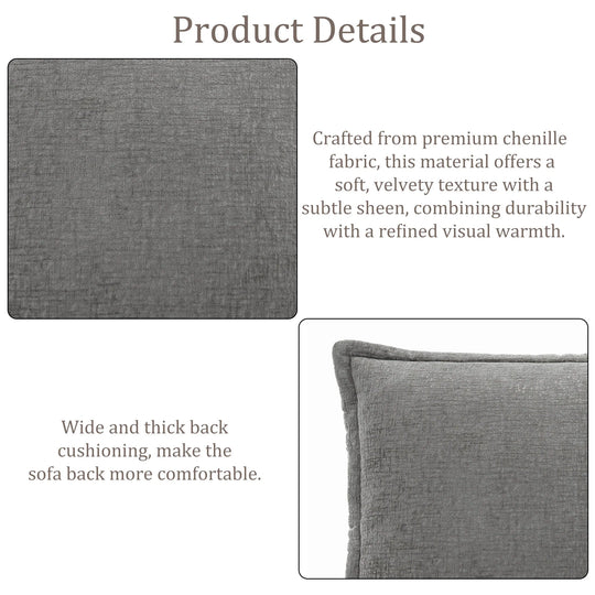 Chenille No Assembly Modular Sectional Sofa Cloud Couch with Ottoman