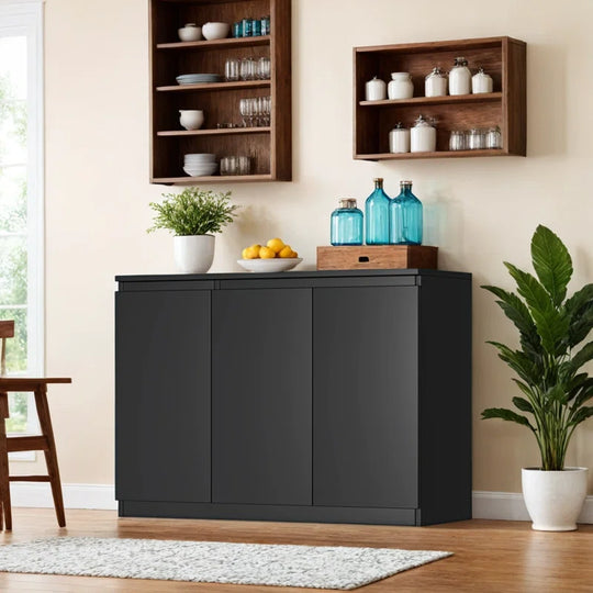 Buffet Storage Cabinet with 3 Door, 43" W Coffee Bar Cabinet, Kitchen Buffet Sideboard for Living Room, Kitchen
