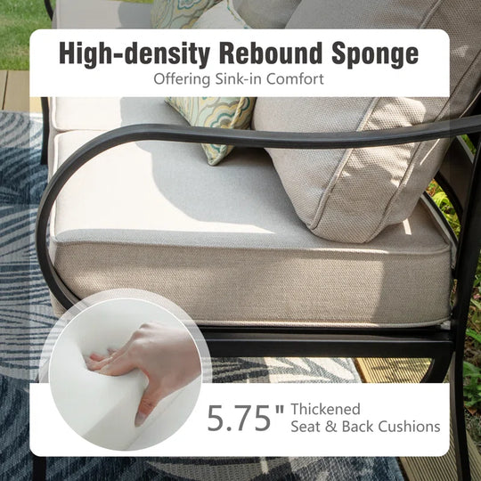 Tapasi 9 - Person Patio Conversation Set with Swivel Lounge Chairs & Optional Firepit Table