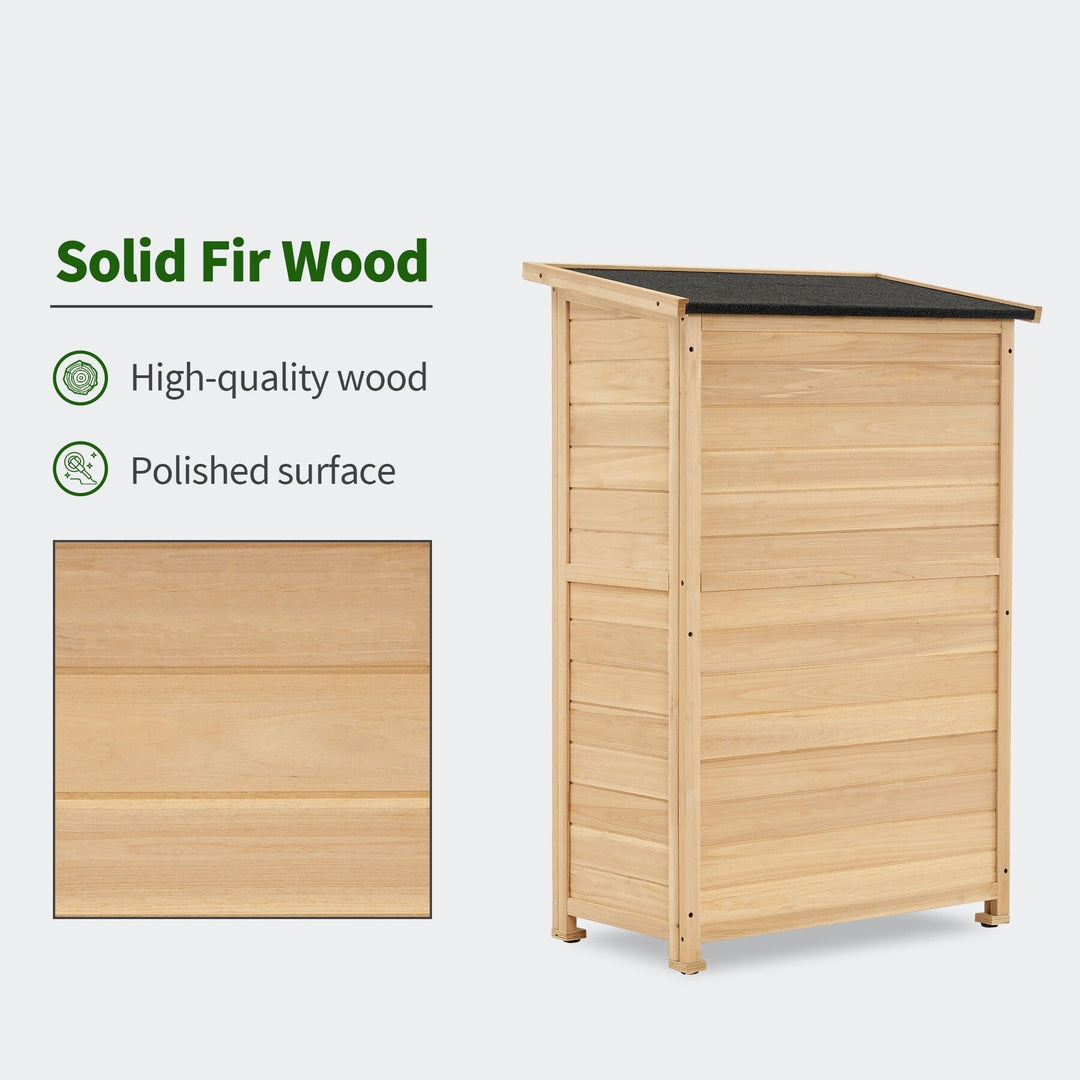 Outdoor Storage Cabinet Shed, Shuttered Doors with Lock, Wooden 0709 / 0808 / 1900