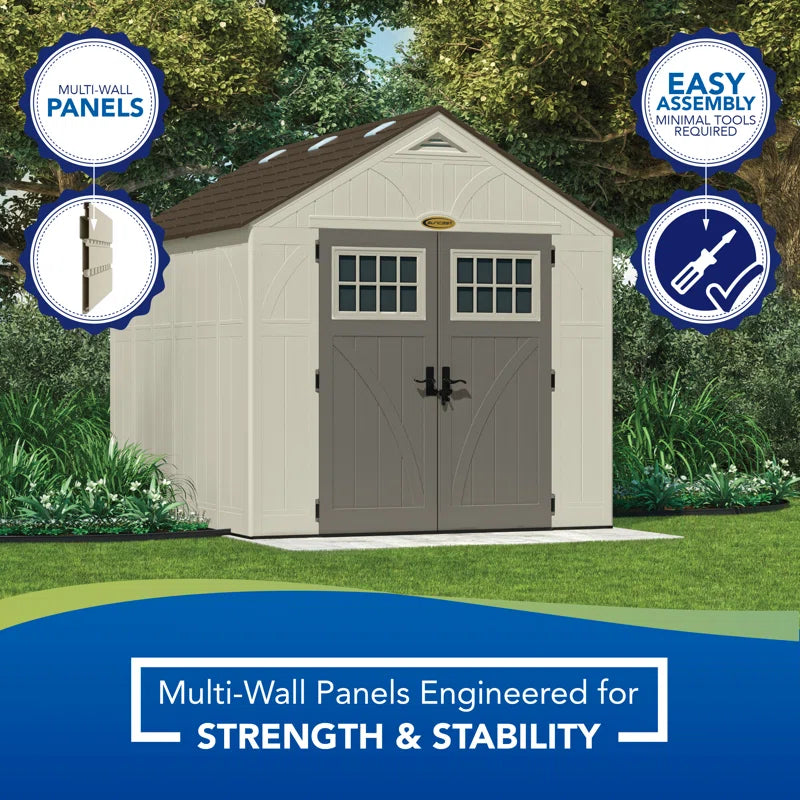 Outdoor Vanilla 8 Ft. W X 4 Ft. D Plastic Storage Shed