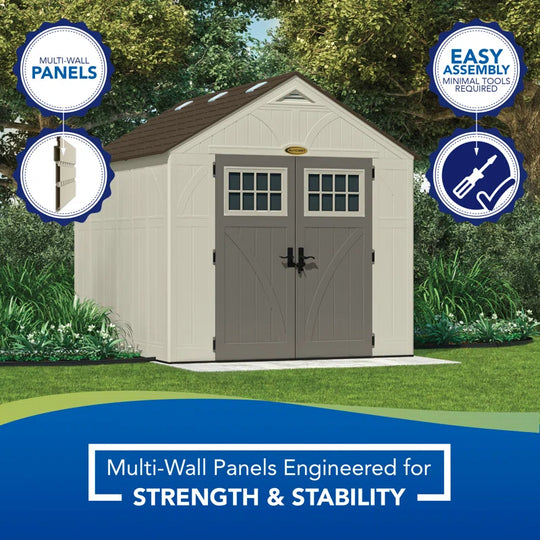 Outdoor Vanilla 8 Ft. W X 4 Ft. D Plastic Storage Shed