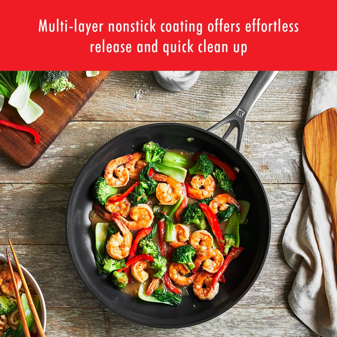 Motion Nonstick Hard-Anodized 10-Piece Cookware Set in Grey, Dutch Oven, Fry Pan, Saucepan - 10-Pc