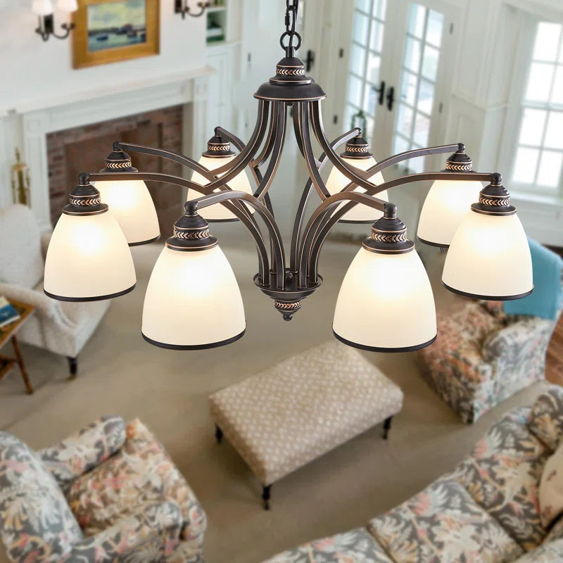 8-Light Steel Dimmable Classic / Traditional Chandelier