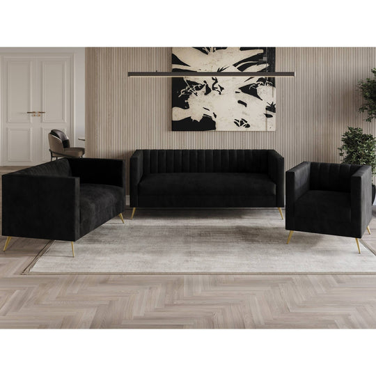 Clayfell Weiss Velvet Square Arm Chair/ Loveseat/ Sofa