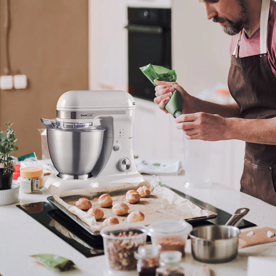 4.8QT 12-Speed Tilt-Head Electric Stand Mixer - Rotary Knob, Dough Hook/Whisk/Beater/Bowl