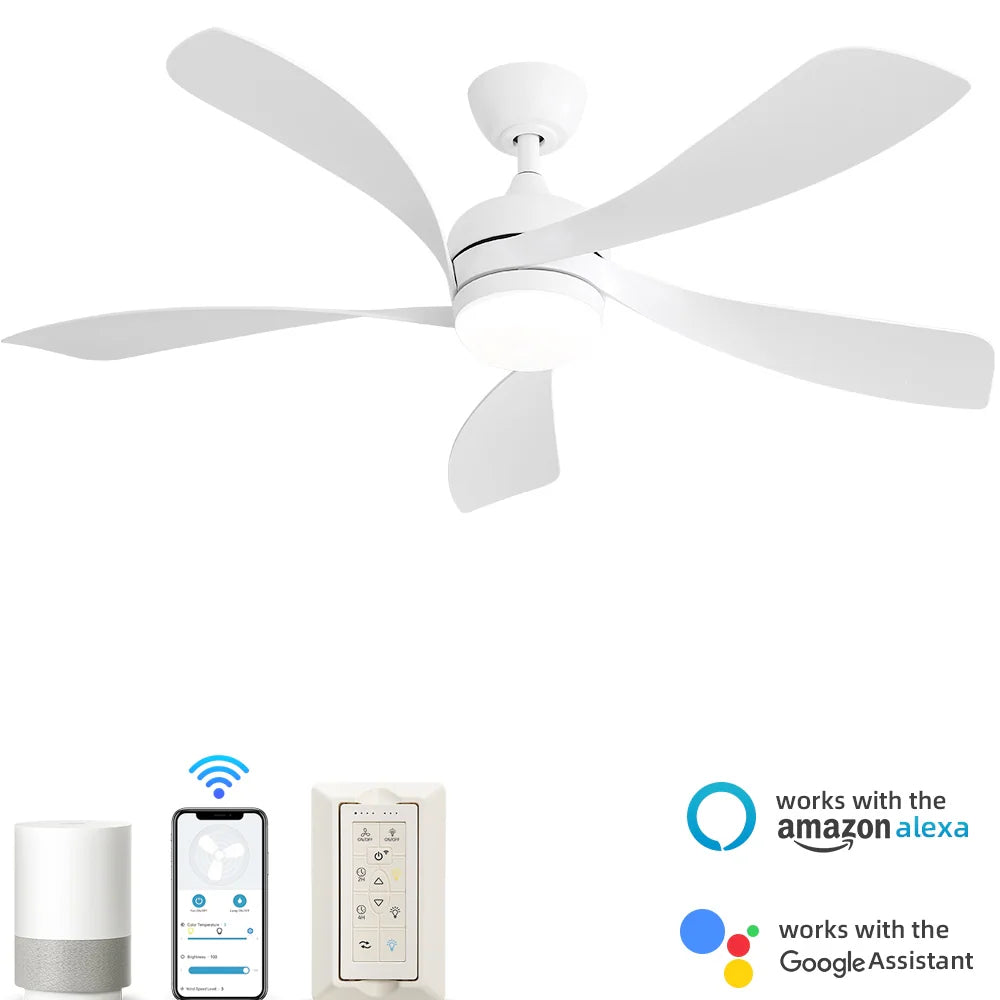 Sofucor 45/52 Inch Ceiling Fan with Remote & Lights Quiet DC Motor 5 Blade High CFM Modern Fan