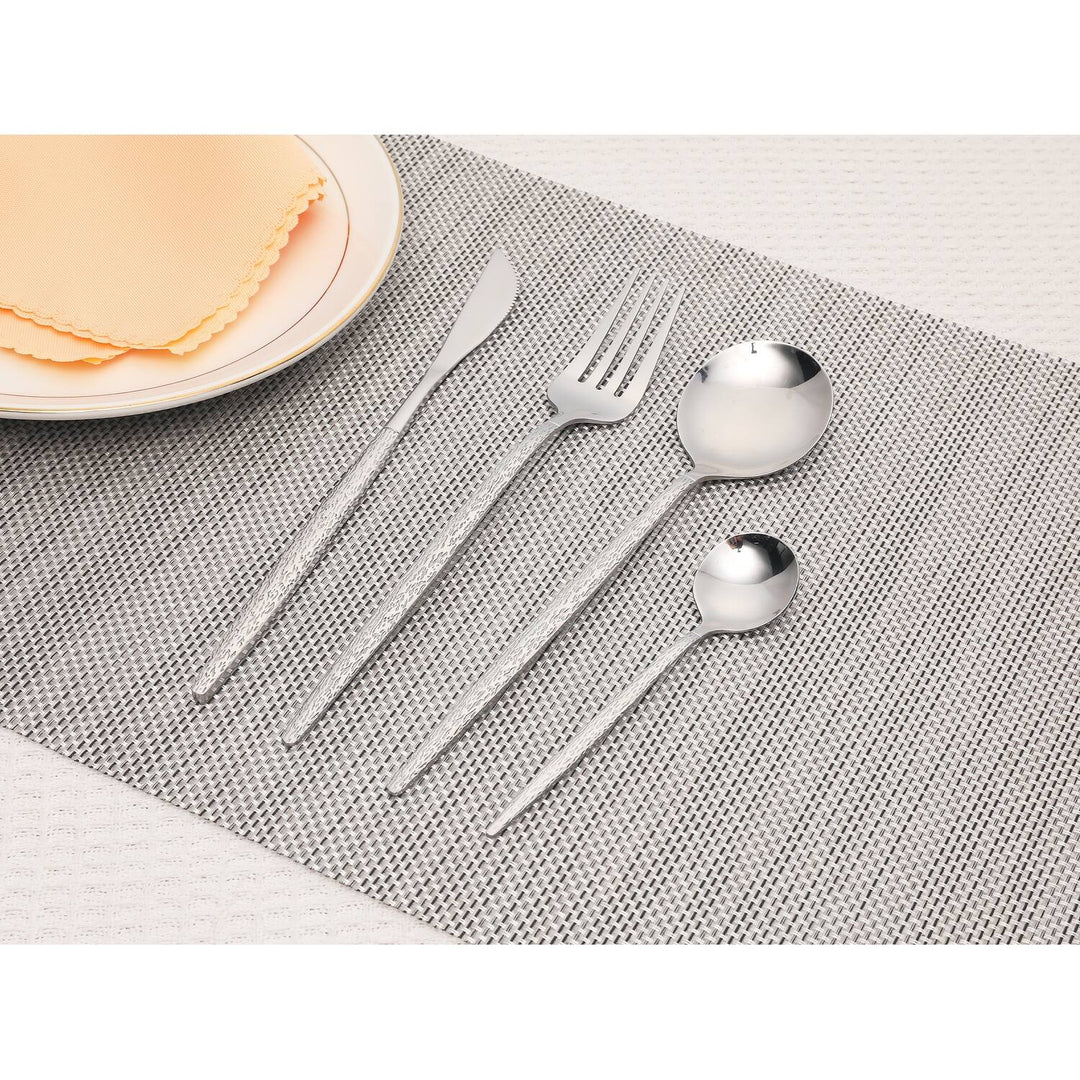 24 PCS Silverware Set, Stainless Steel Flatware with Knife, Spoons and Fork, Mirror Polished Cutlery Serving Utensils Set