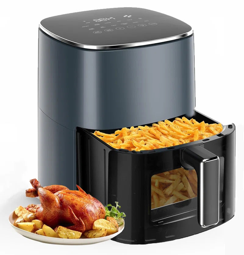 Air Fryer 12-In-1, Compact & Large 6-Qt with Viewing Window, Roast, Reheat, Dehydrate, Bake, Steam