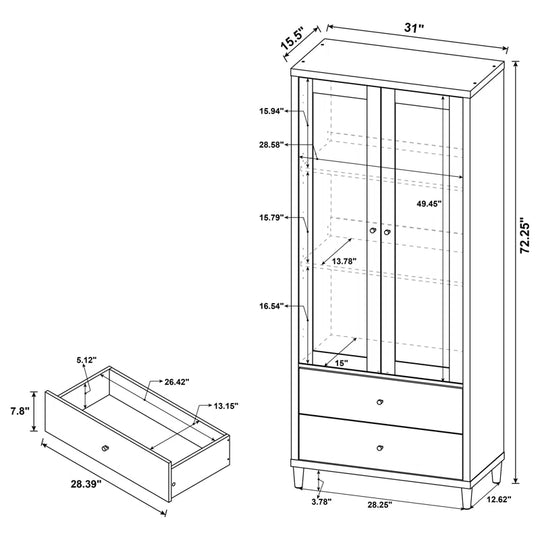 Aseneth 31'' Wide 2 - Drawer Storage Cabinet