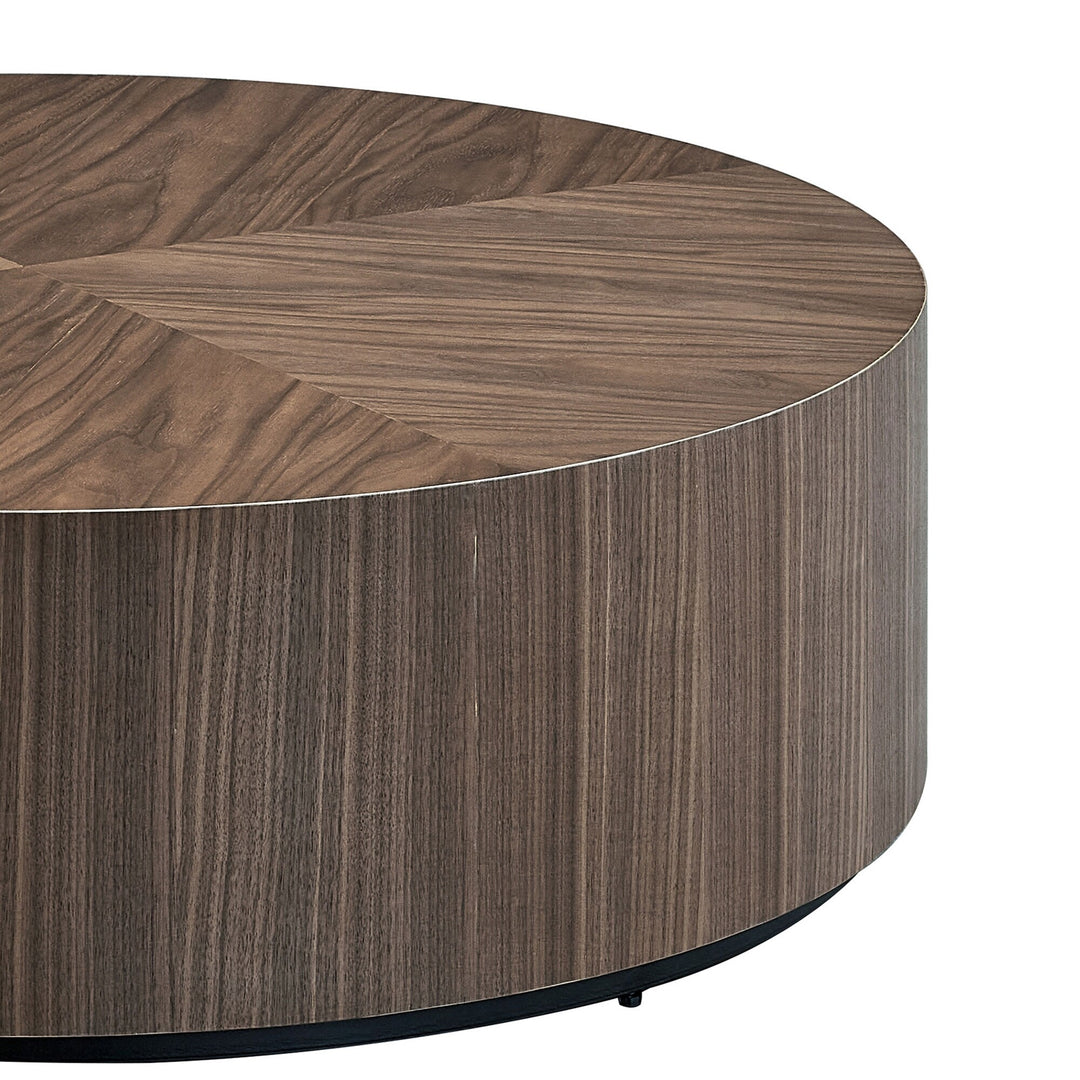 - Modern Drum Coffee Table with Pedestal Base (No Assembly) - 35.43"